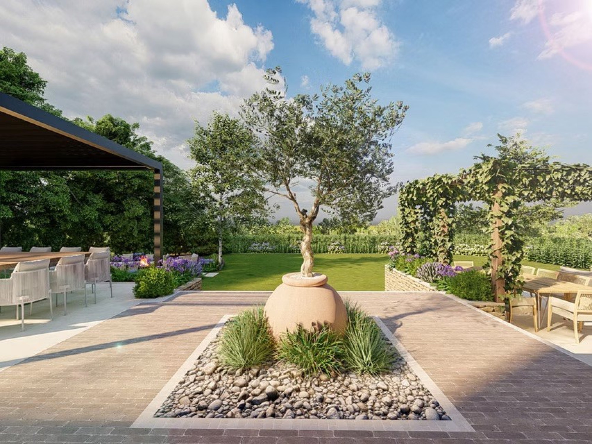 Landscaped grounds
