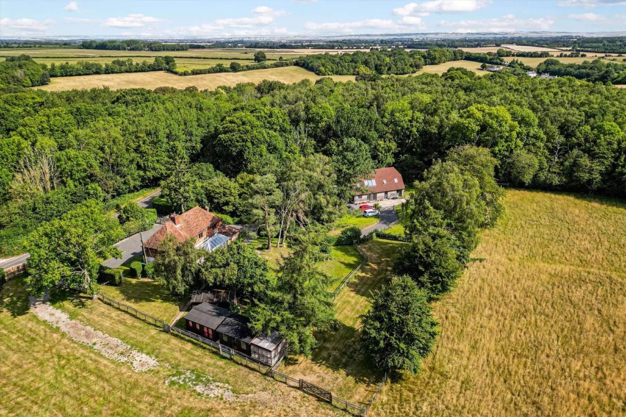 Aerial view of the Otford site and surrounding woodland